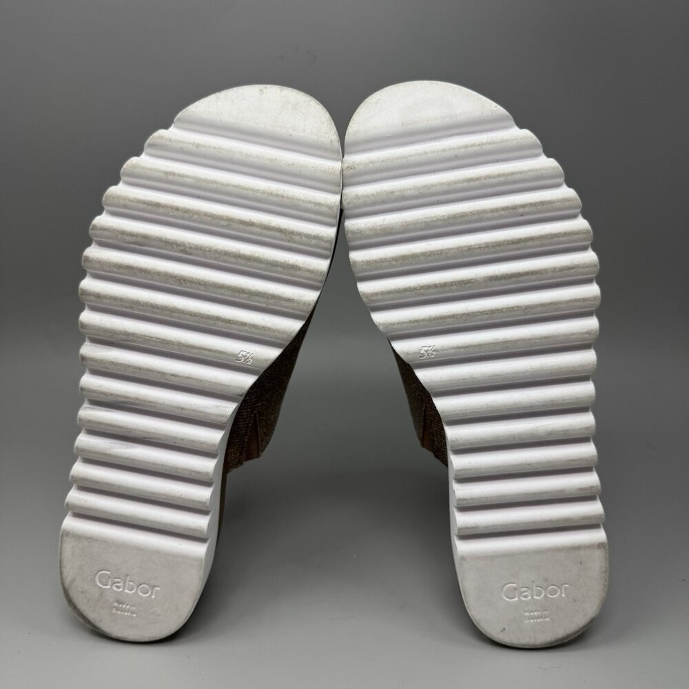 Gabor platform leather slip on sandal shoes Sparkly Beige Size 7.5 US - Picture 7 of 7